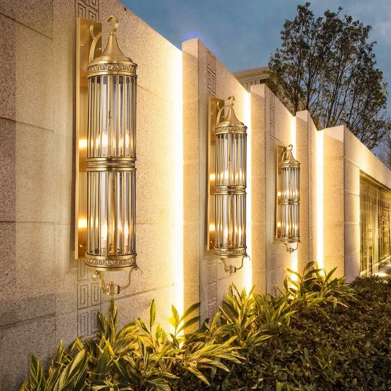 Popular retro outdoor copper wall light favorable europe villa sconce lamp waterproof exterior garden doorway lighting