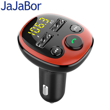 JaJaBor Bluetooth 5.0 Car Kit Handsfree FM Transmitter Modulator Music Mp3 Player Phone Wireless Carkit Dual USB Car Charger