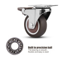 2pcs Quiet TPE Wheels Industrial Brake Wheels Casters Plate 2 inch Mini Sets Bearing Fixed for Household Bedroom Ornaments#38