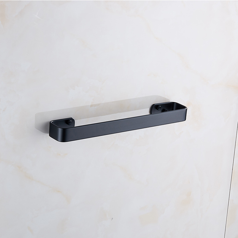 Solid Space Aluminum Matte Black Towel Bar Single Towel Rack Bathroom Accessories Wall Mounted Towel Holder 20/30/40/50 cm