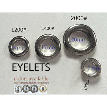 Rustproof brass eyelets with washer set DIY accessories 4 color 12 14 17 20mm inner eyelet mix for garment or bags 100set lot