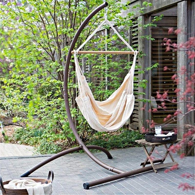 Portable Travel Camping Hanging Hammock Home Bedroom Swing Bed Lazy Chair Indoor & Outdoor Garden Lounge Chair