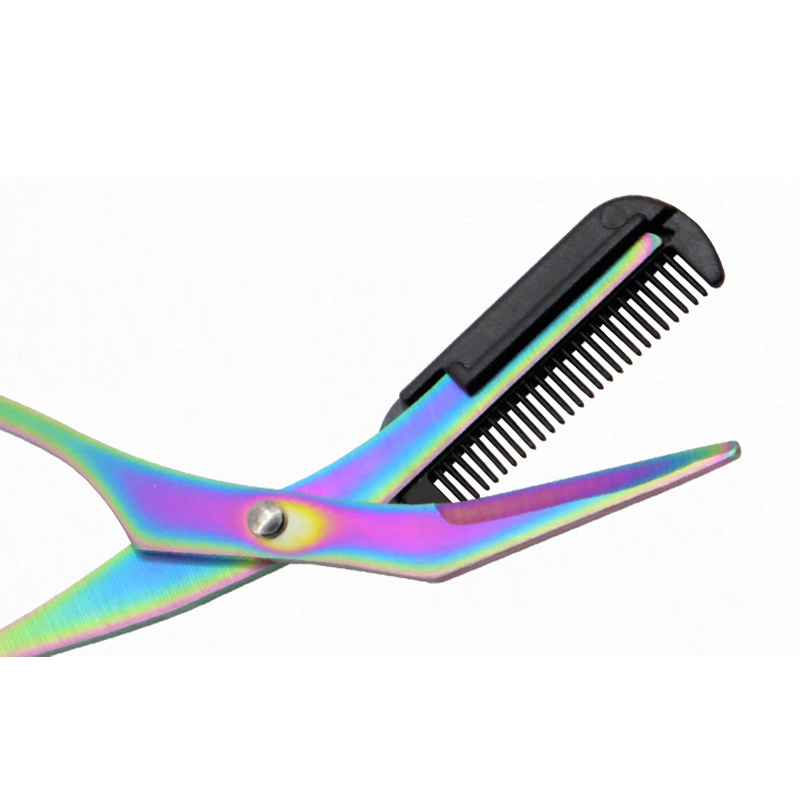 NEW 1pcs Eyebrow Trimmer Scissors Comb Eyelash Hair Scissors Clips Shaping Eyebrow Razor Grooming wenk brauw trimmer 7 Color