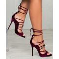 Lace-up Thin Heeled Sandals point toe bandage sexy party high heeled