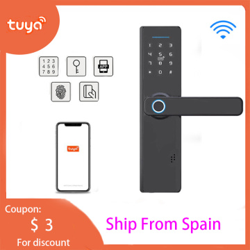 Tuya WiFi smart lock Door Fingerprint Lock Smart home lock fechadura digital lock Electronic Password RFID card key ,home hotel