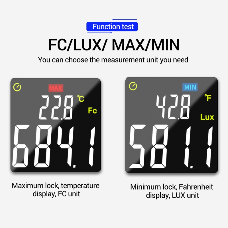 GN201 Luxmeter Digital Light Meter 200K Lux Meter Photometer uv Meter UV Radiometer Handheld Illuminometer Photometer