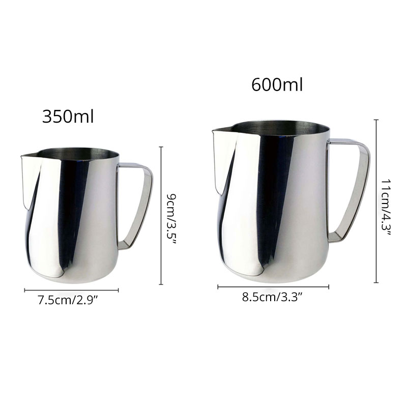 350/600ML Stainless Steel Milk Frothing Pitcher Non-Stick Milk Jug Pull Flower Cup Coffee Milk Frother Espresso Pitcher