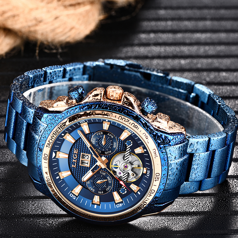 Reloj Hombre LIGE 2020 New Fashion Mens Watches Top Brand Luxury Automatic Mechanical Clock Watch Men Business Dress Wrist Watch
