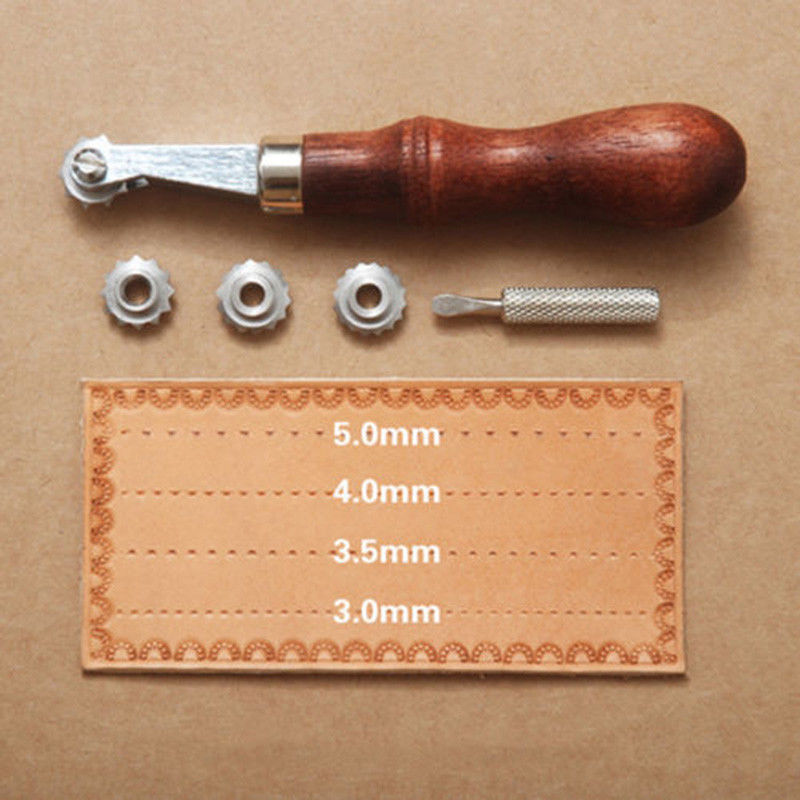 High Quality Leather Craft Sewing Over Stitch Wheel Marker Spacer Roulette Embossing Tool Kit
