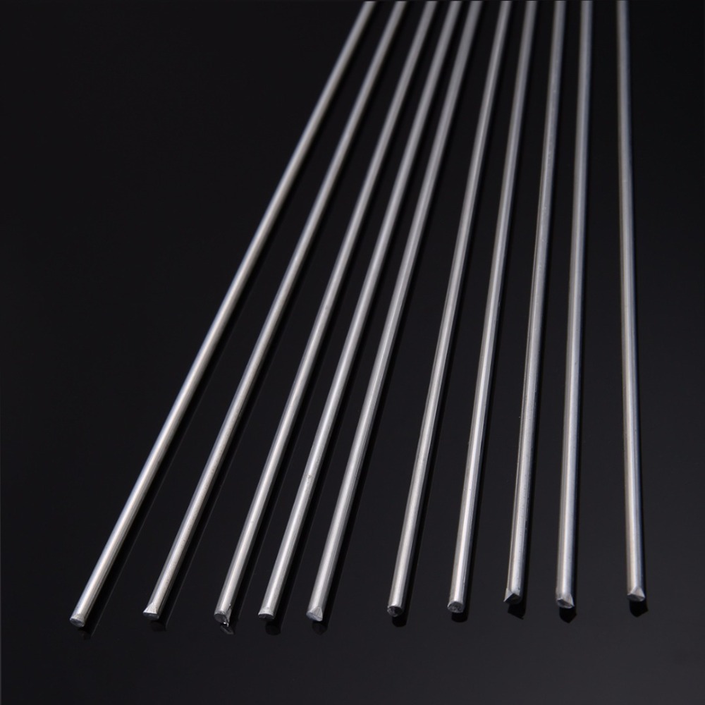10pcs Aluminum Welding Rod Low Temperature Metal Welding Sticks Rods Silver 2mmx450mm Mayitr