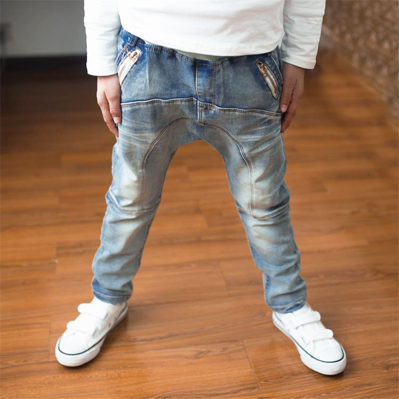 2020 boy pants trousers children jeans single pants spring stretch jeans middle and large children's clothing feet pants tide
