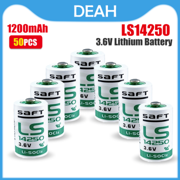 50pcs 3.6V SAFT 14250 LS14250 1/2 AA 1/2AA primary battery LS14250 for meter Electronic equipment PLC lithium battery