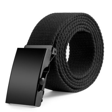 2020 New Waist Belts Men Womens Unisex Cotton Canvas Fabric Webbing Black Buckle Belt Army Accessories