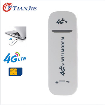 TianJie 4G WiFi Router LTE USB Modem Wireless Broadband Mobile Hotspot LTE 3G/4G Unlocked Dongle with SIM Slot Card Stick Data