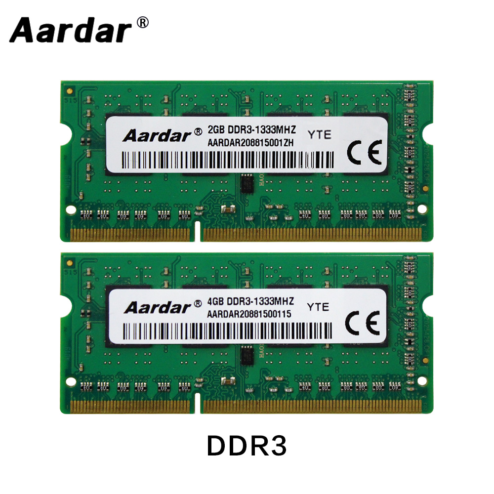 Aardar Ram DDR3 2GB 1333MHz 2GB 4GB 1333MHz ddr3 Random Access Memory 4GB 8GB 1600MHz RAMs For Laptop Notebook