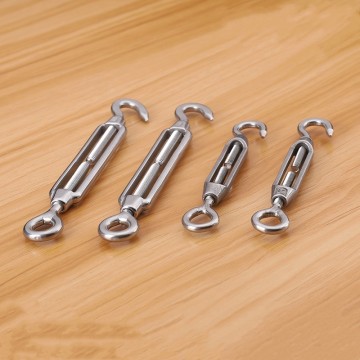 304 Stainless Steel Turnbuckle Adjustment Hook Cable Screw Connector Wire Rope Tensioner Tighter Bolt