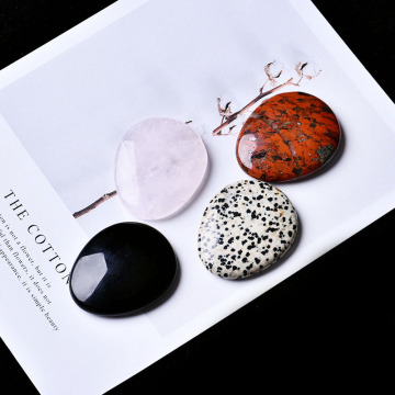1PC Natural Rock Rose Quartz Obsidian worry stone Can be used to reduce stress DIY Gifts jewelry