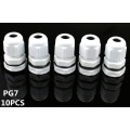 10pcs High Quality IP68 PG7 3-6.5MM Waterproof Nylon Cable Gland No Waterproof Gasket Plastic Cable Gland WHITE