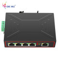 Diewu 5 Ports Industrial Metal Case Ethernet Switch 10/100Mbps Rj45 Signal Strengthen Vlan Network Switch