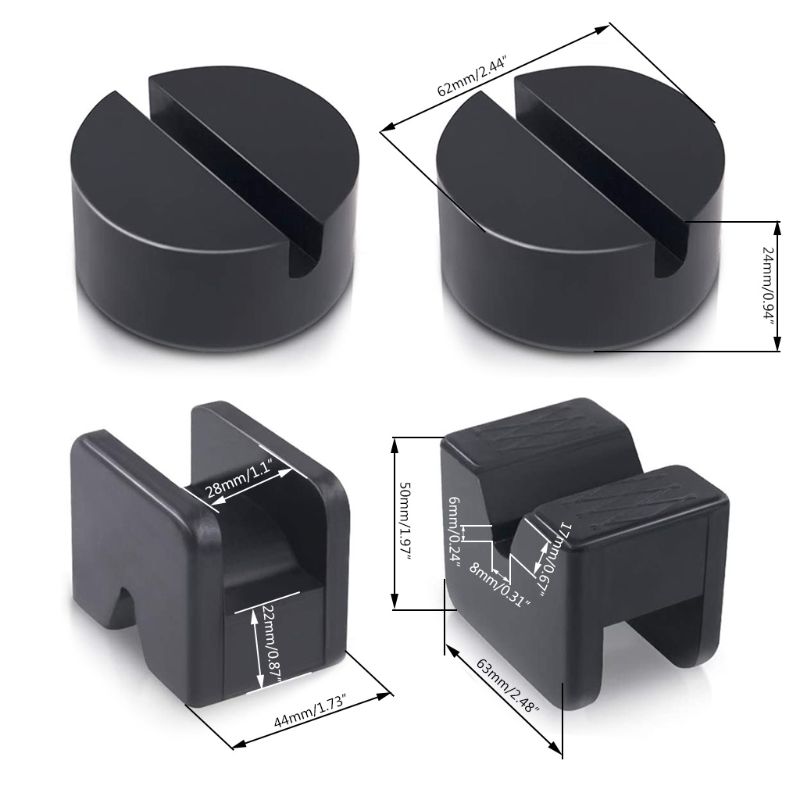 4 Pcs Vehicle Car Floor Jack Pad Adapter for Jack Stand Universal Rubber Slotted Frame Welds Protector Car Accessories