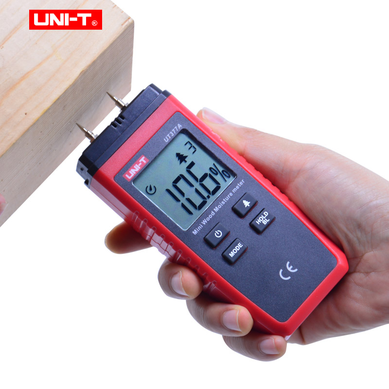 UNI-T UT377A Digital Wood Moisture Meter Hygrometer Humidity Tester Paper Plywood Other Wooden Material Mini Wood Moisture Meter