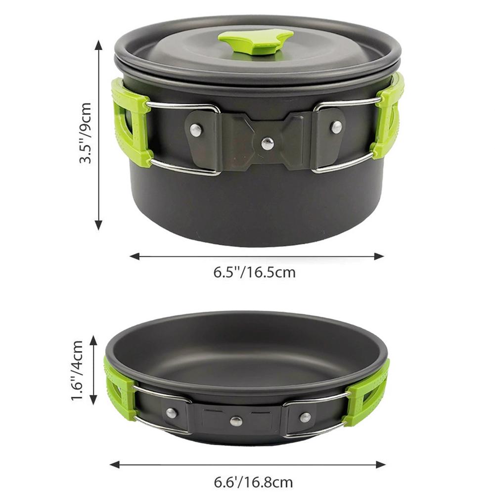 Mini portable combination set Camping Cookware Set Outdoor Cooking Mess Kit for Hiking Picnic