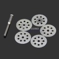 6pcs/set Carbon Steel Circular Saw Blade Rotary Tool For Dremel Power Tool Set Wood Cutting Discs Drill Mandrel Cut