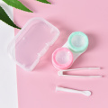 Portable Plastic Contact Lens Box Holder with mini Tweezer Stick Eyewear Bag Container Contact Lenses Soak Random Color