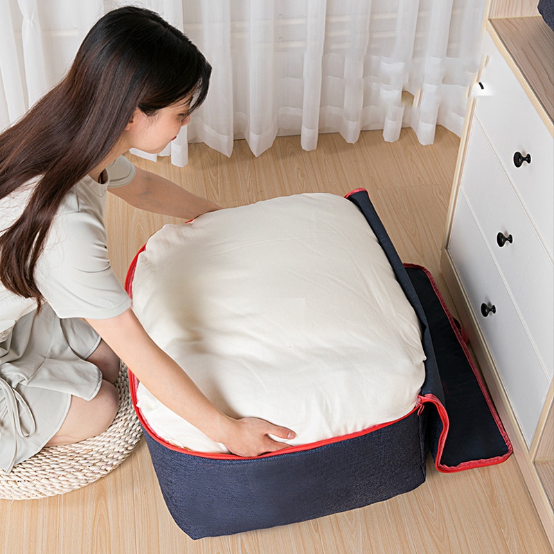 Storage Box Bag Home Clothes Quilt Pillow Blanket Storage Bag Travel Luggage Organizer Bag Big Capacity (1 Set of 3)
