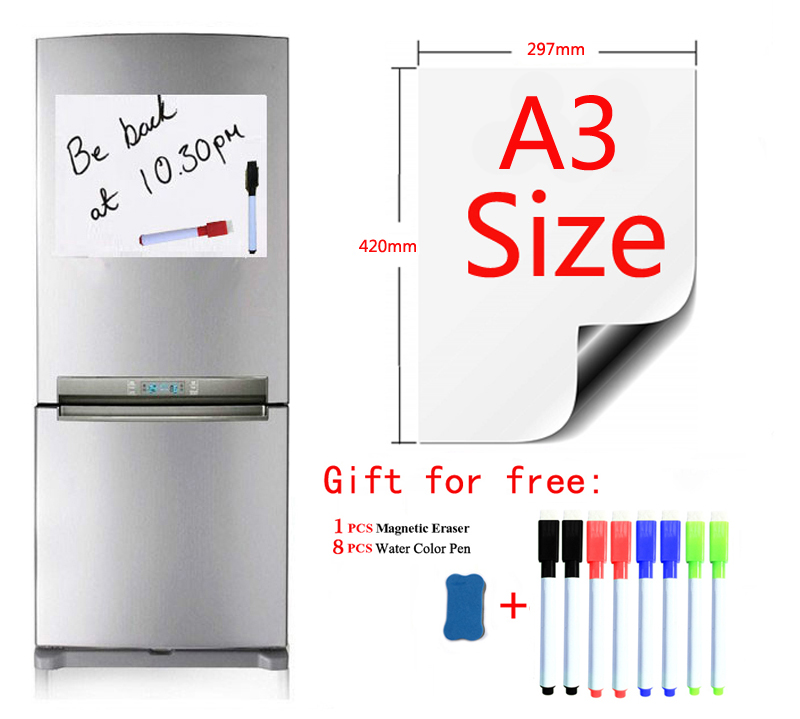 White Board Fridge Magnets Wall Stickers Magnetic Whiteboard for Kids Home Office Dry-erase Board School White Boards
