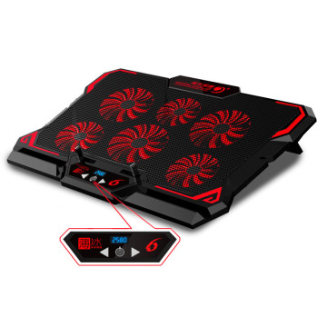 17 inch Gaming Laptop Cooler Six Fan Led Screen Two USB Port 2600RPM Laptop Cooling Pad Notebook Stand for Laptop