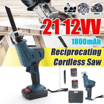 21V Lithium Battery Cordless Reciprocating Saw Kit Outdoor Electric Saw Blades for Wood Metal Cutting Woodworking Tools