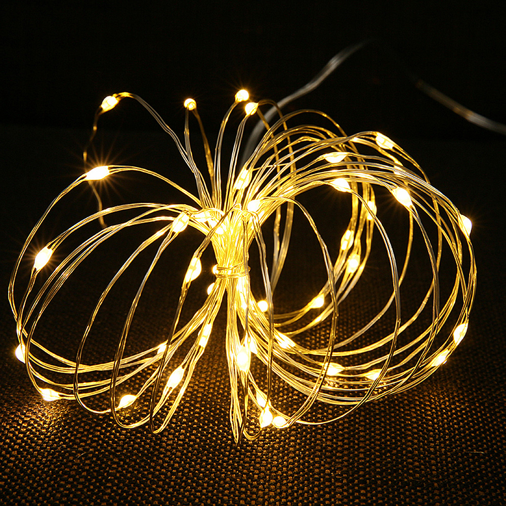 5m 10m LED String Lights Silver Wire fairy lights garland powered by USB Home decoration Birthday wedding party Holiday lighting