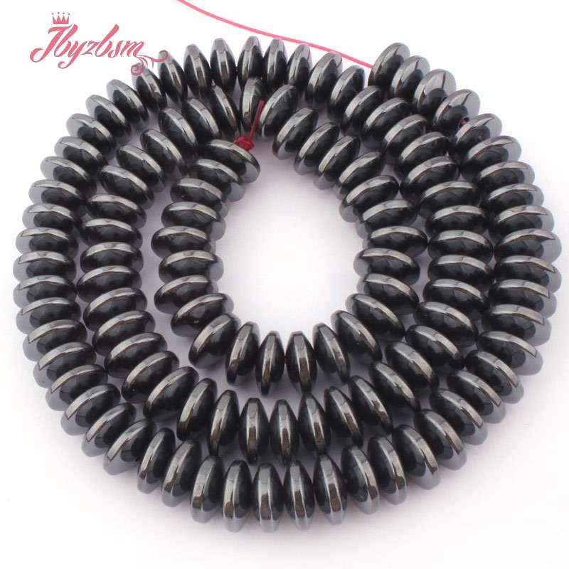 2x3,3x8,3x12mm Black Rondelle Sliced Hematite Natural Stone Spacer Beads For DIY Necklace Bracelet Pandant Jewelry Making 15"