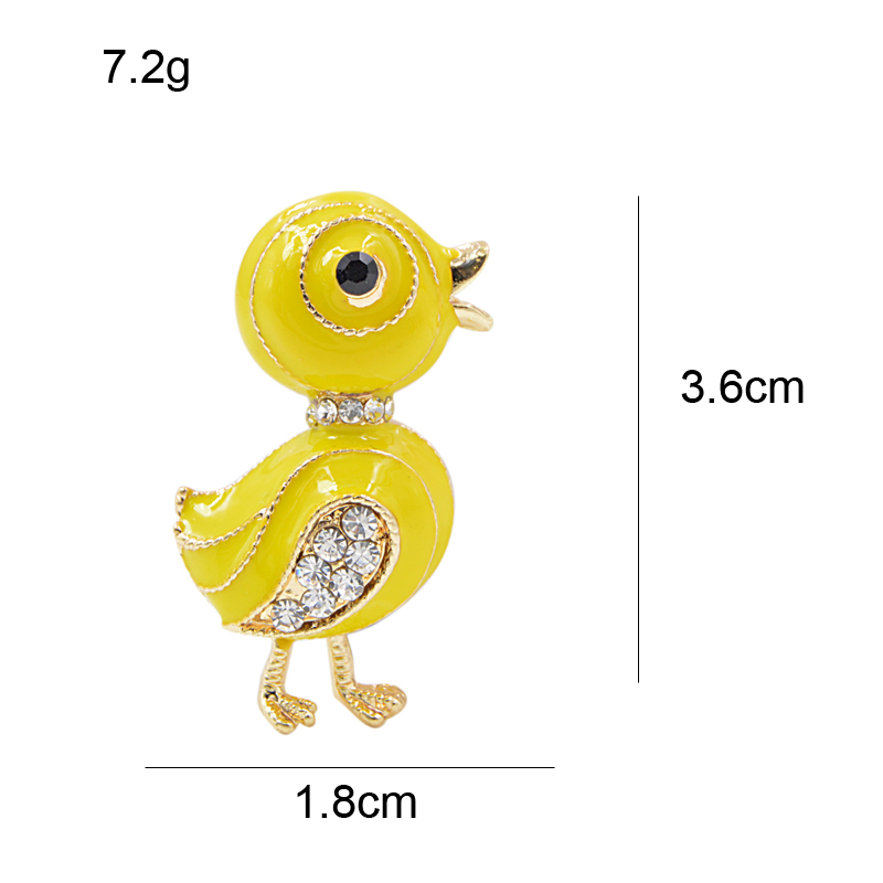 CINDY XIANG Cute Little Duck Brooch Pin Yellow Enamel Animal Brooch Pin Summer Kids T-shirt Pin Rhinestone Jewelry Drop Shipping