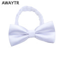 4 Inch AWAYTR Cute Handsome Adjustable Boy Kids Silk Bow Tie Baby Black Wedding Bowtie Fahsion Pet Teddy Dog Cat Bow Ties