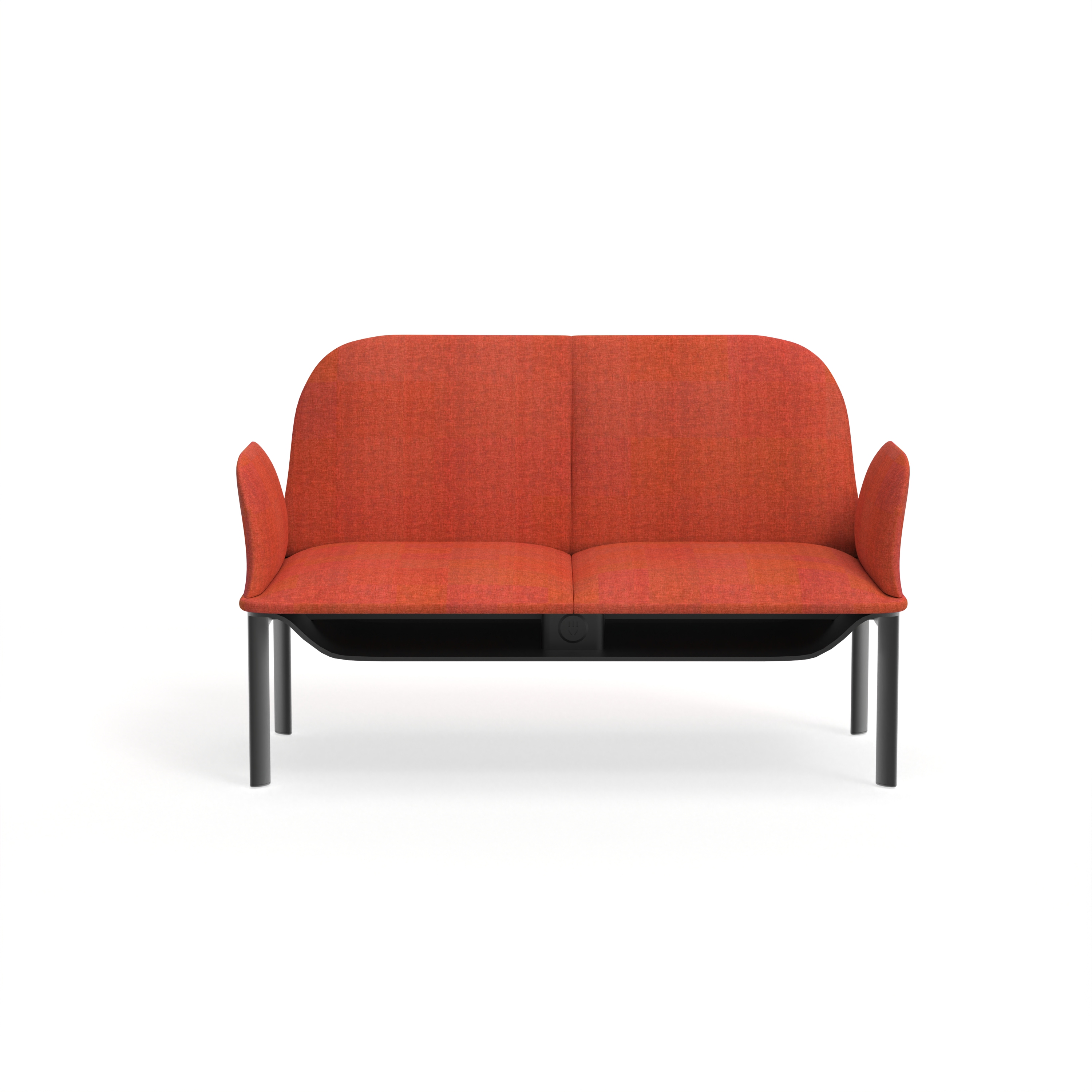 Patent - protected Armrested 2 - Seater, Injection - molded Foam, Storage & Charging, Egg - like Metal Legs, Ideal for Office Receptions, Staff Rests & Hotel Lobbies