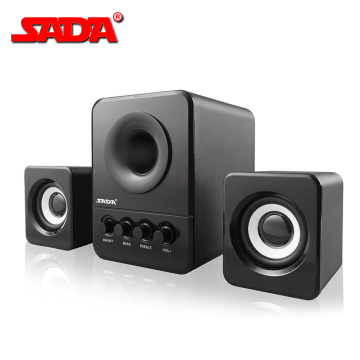 SADA D-203 USB Wired Combination Speaker Computer Speaker Bass Stereo Music Player Subwoofer Sound Box for Desktop Laptop PC