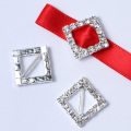Silver Metal Rhinestone Buckles DIY Accessories Gem Decoration For Bridal Wedding Invitation Card For Ribbon Slider 100pcs
