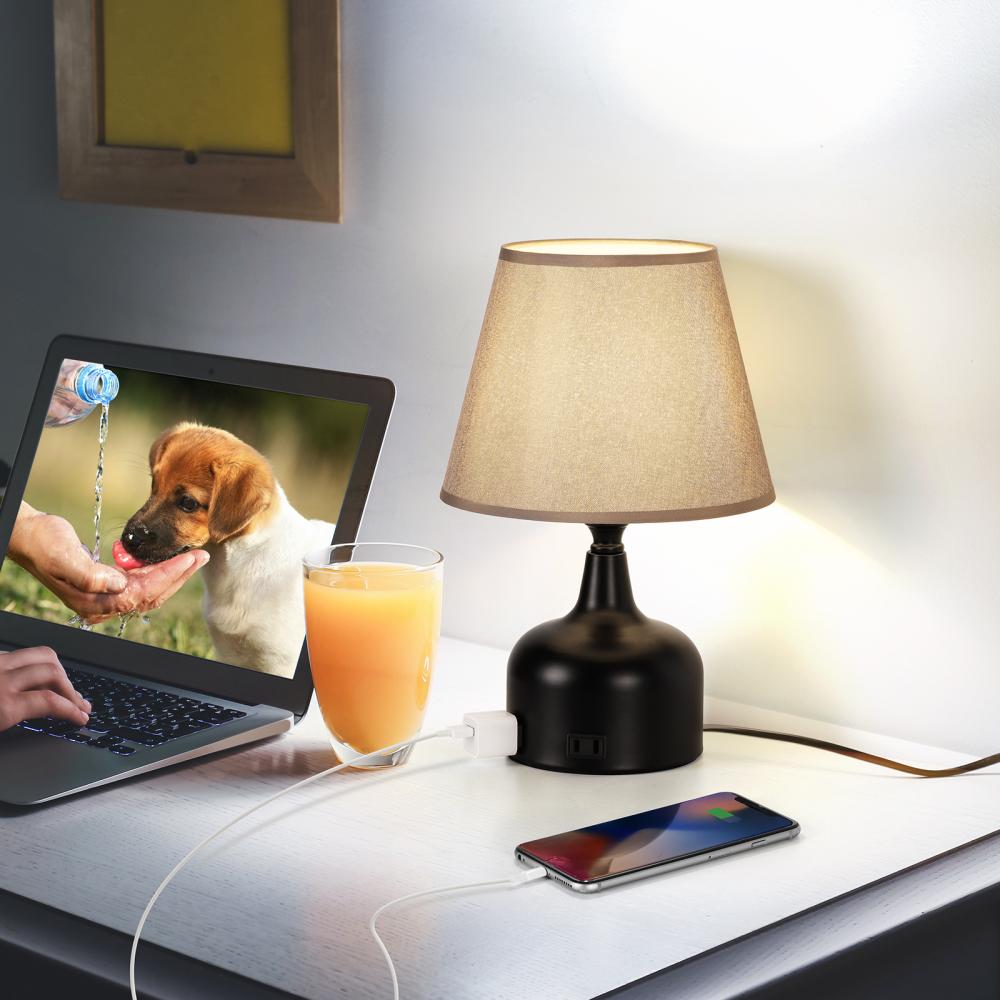 Bedside Nightstand Lamp Set with Touch Control