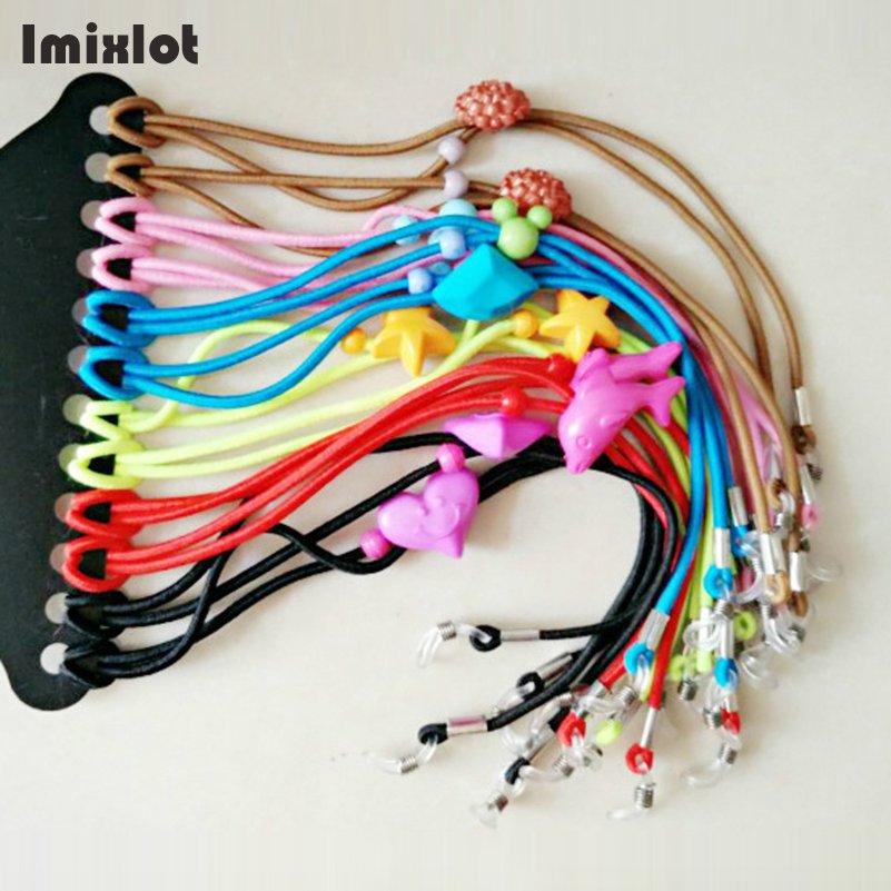 Imixlot 12pcs/Lot Mix Color Elastic Glasses String Bungee Cord Sunglasses For Kid Children Eyewear Lanyard Neck Rope Strap