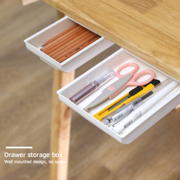 New Self-adhesive Table Drawer Storage Boxs Organizer Tray ABS Under Desks Stationery for Household Bedroom Convenient drawer