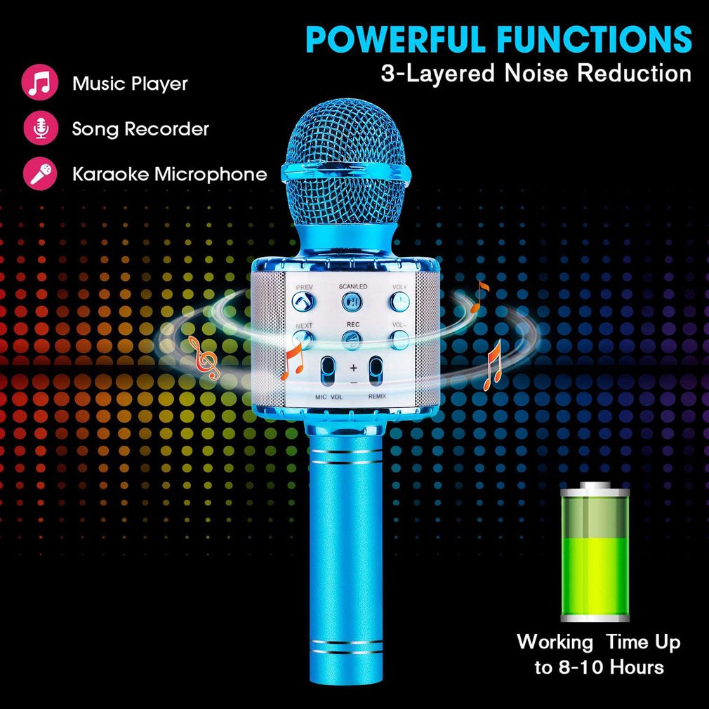 KTV Wireless Karaoke Handheld Microphone USB Player Mic Speaker Portable Christmas Birtay Home Party Handheld Microfone