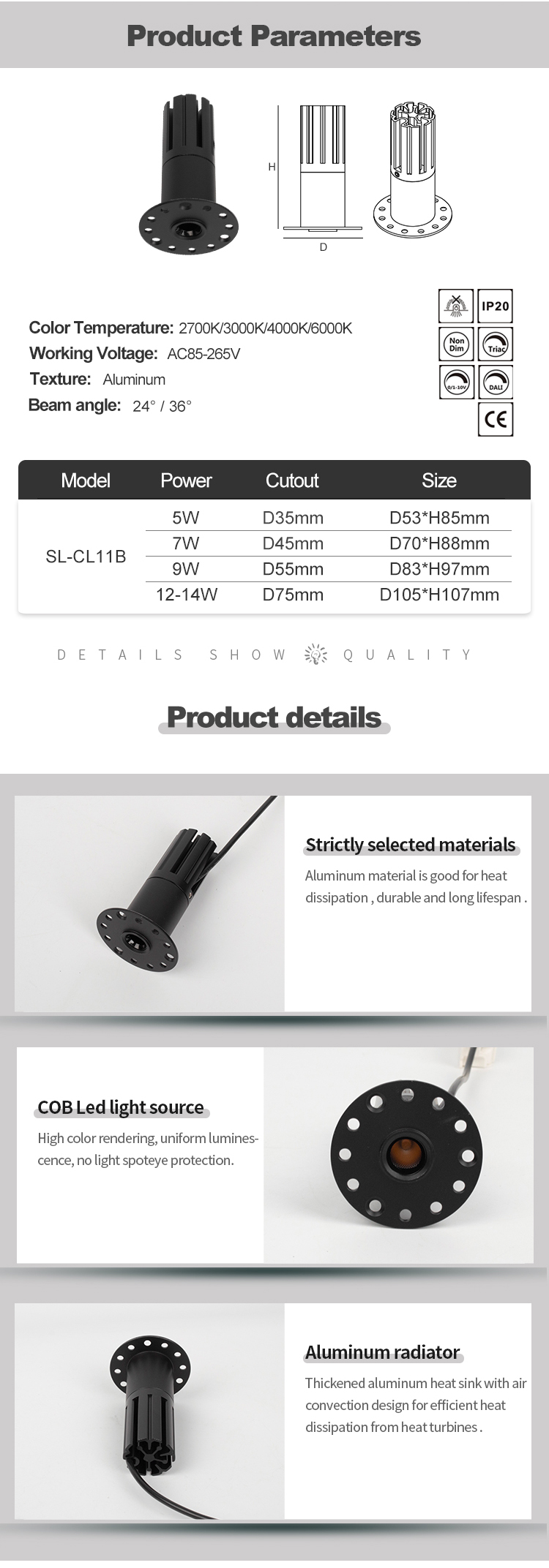 mini led recessed spotlight