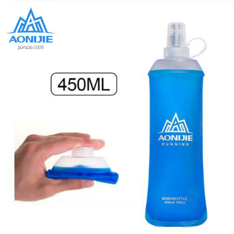 AONIJIE Outdoor Sports Collapsible Soft Water Bottle 250ML-600ML Water Bottle TPU Free Running Water Bag Waist Bag Vest Marathon