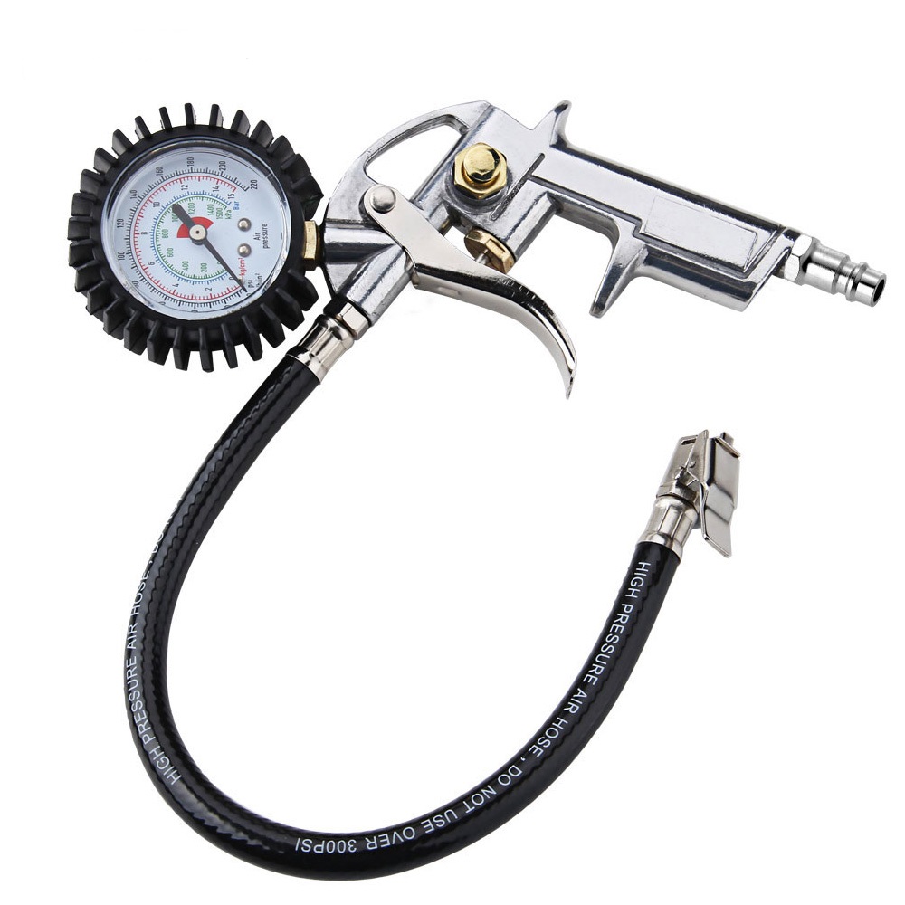 2017 Auto Tire Pressure Gauge For Car Motorcycle SUV Inflator Pumps Tire Repair Tools Pressure Gun Type For Air Compressor