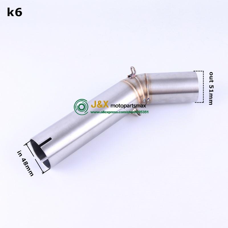 Motorcycle Exhaust Muffler Full System Middle Link Connector Mid Pipe Slip On For suzuki GSX R600 R750 GSXR600 GSXR750 K7 2007