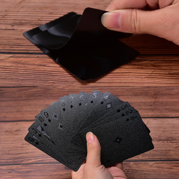 1 Set of Plastic Cards Waterproof Black Playing Cards Collection Black Diamond Poker Cards Creative Gift Standard Playing Cards