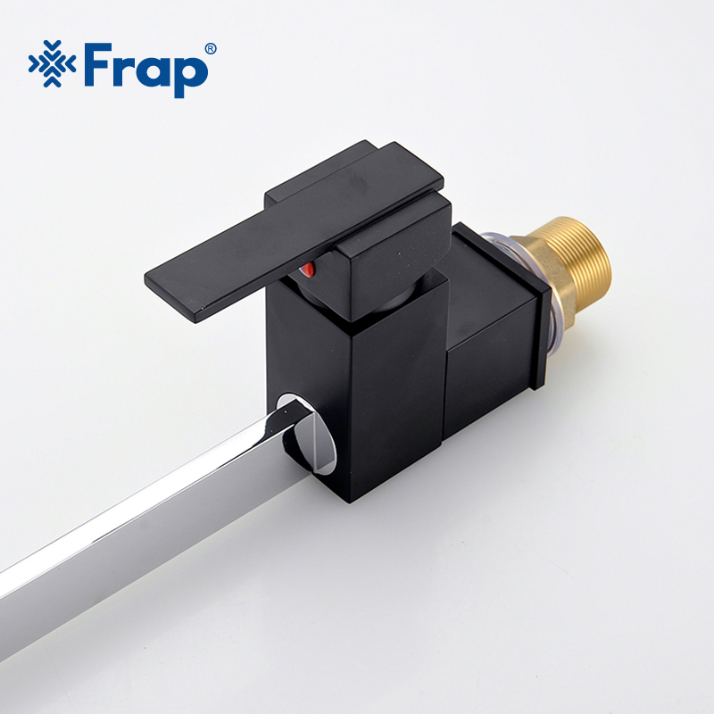 Frap Square Black Chrome Kitchen Mixer Cold and Hot water Kitchen sink Tap Brass Single handle Water Tap Kitchen Faucet Y40067