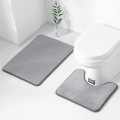 Fashion Flannel Toilet Rug Set Household Bathroom Mat Set Memory Cotton Toilet Carpet Highly Absorbent Shower Room Non-slip Mat